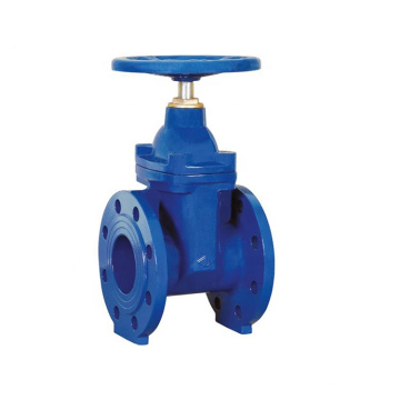 DIN3302-F4 PN16 Cast Iron  Resilient Seated Flanged DI Gate Valve NRS Blue FBE Coating Gate Valve